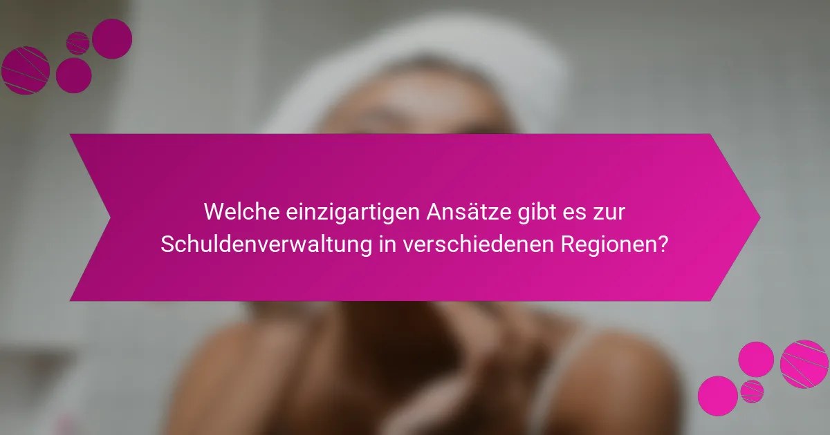 Welche einzigartigen Ansätze gibt es zur Schuldenverwaltung in verschiedenen Regionen?